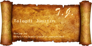 Telegdi Jusztin névjegykártya